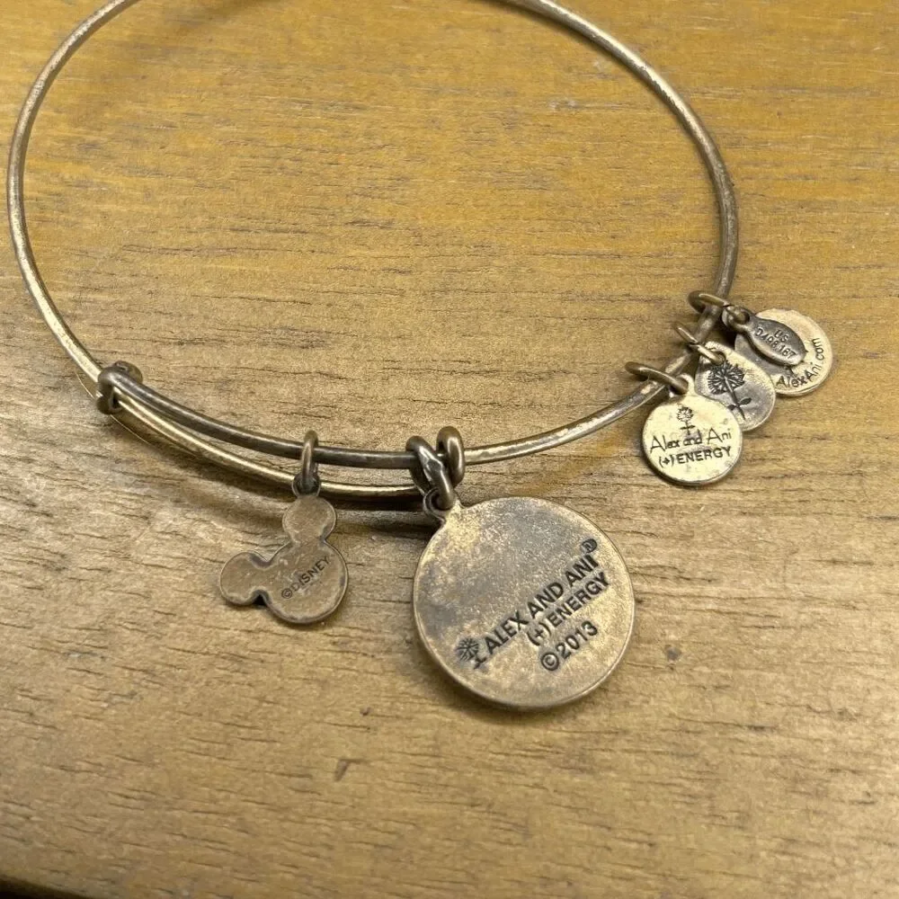 Alex and Ani M Initial Disney Mickey gold tone bracelet